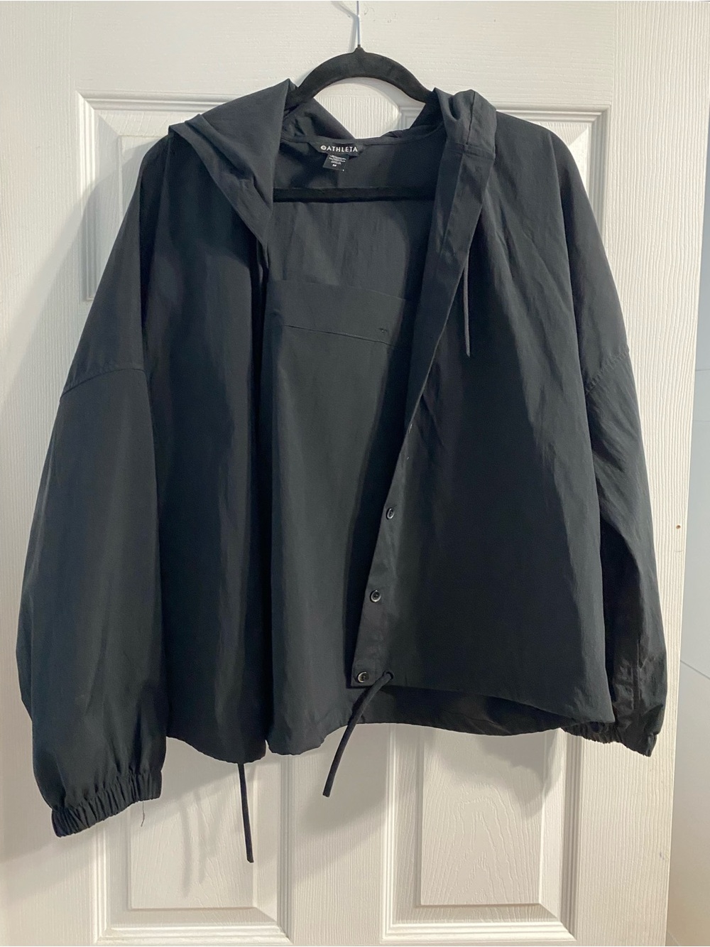 Athleta Aritzia Lightweight Black Hooded Windbreaker